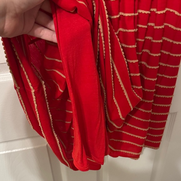 Bordeaux Red Striped Dress - Picture 4 of 6